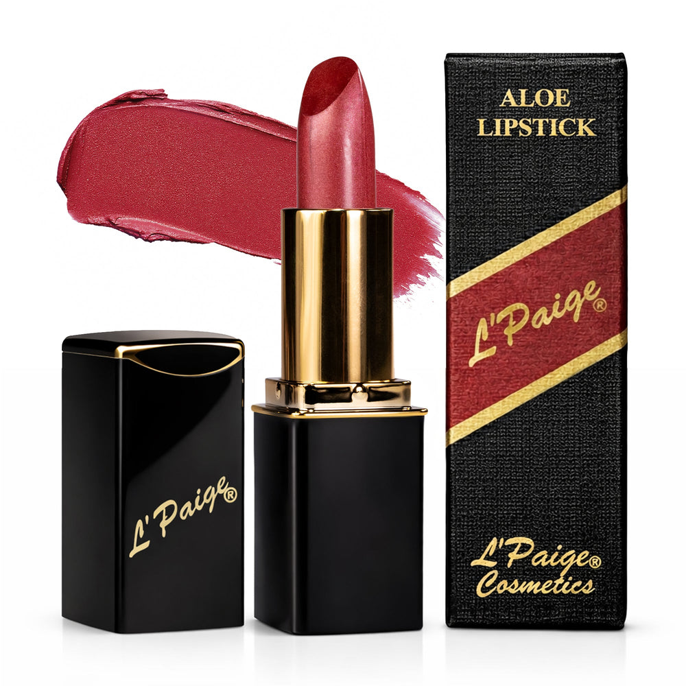 L’Paige L45 Icy Mauve lipstick cool mauve frosted shimmer finish